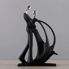 Escultura Abstrata de Casal em Resina para Decoração
