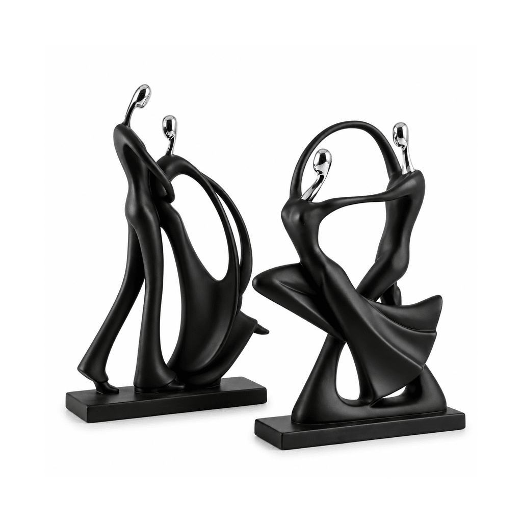 Escultura Abstrata de Casal em Resina para Decoração