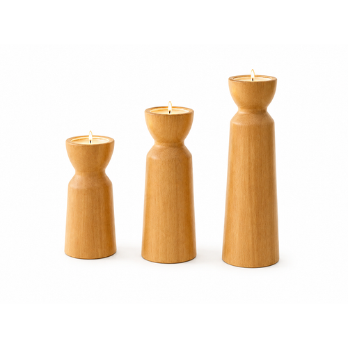 Castiçal de Madeira para Vela Decorativo para Sala e Mesa com Design Minimalista | Cadaqués 1