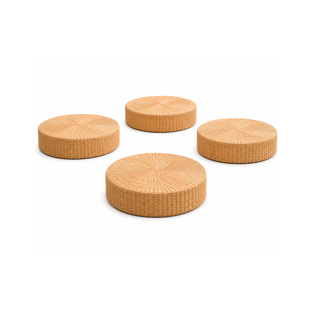 Pufe de Chão Redondo para Sala e Meditação Estilo Tatami Natural | Tokio 1