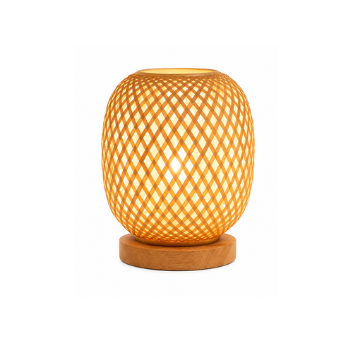 Abajur de Mesa em Bambu para Quarto e Sala com Luz Aconchegante | Tulum 1