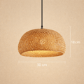 Luminária Pendente de Bambu Trançado à Mão
