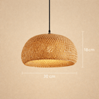 Luminária Pendente de Bambu Trançado à Mão
