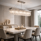Lustre de Cristal LED Linear Moderno para Sala de Jantar