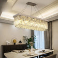 Lustre de Cristal LED Linear Moderno para Sala de Jantar