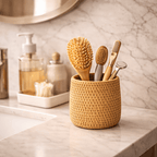 Organizador de Mesa em Rattan Kit 4 Peças Porta Objetos