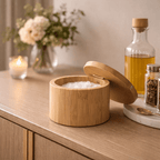 Saleiro de Bambu com Tampa e Opção de Colher