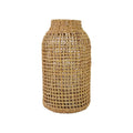 Vaso Decorativo de Vidro com Fibra Natural Estilo Japonês
