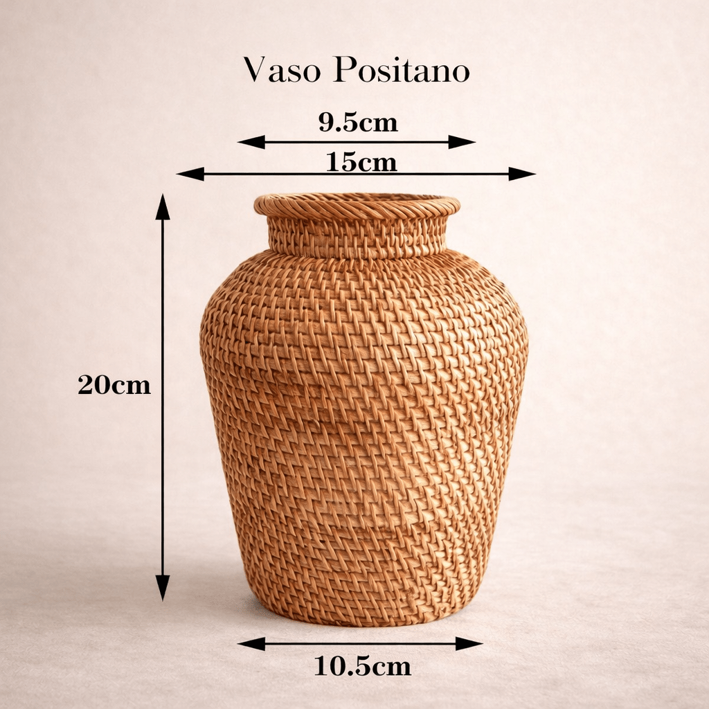 Vaso Decorativo de Vime Artesanal para Mesa e Sala