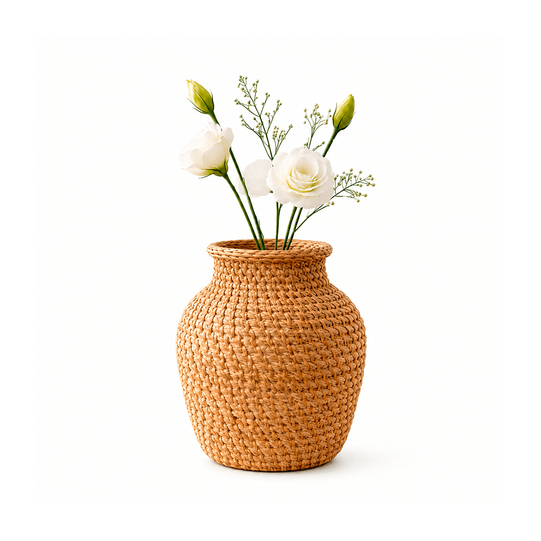 Vaso Decorativo de Vime Artesanal para Mesa e Sala