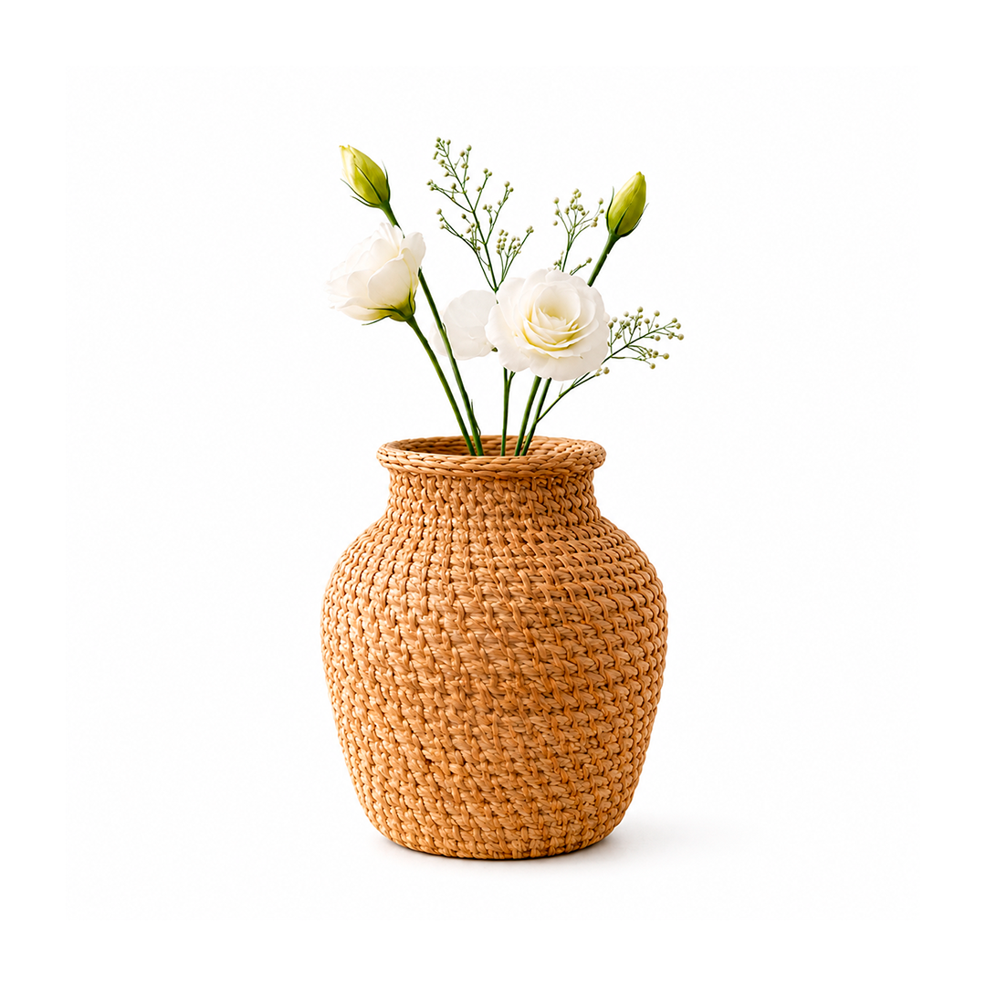 Vaso Decorativo de Vime para Mesa e Sala com Design Artesanal